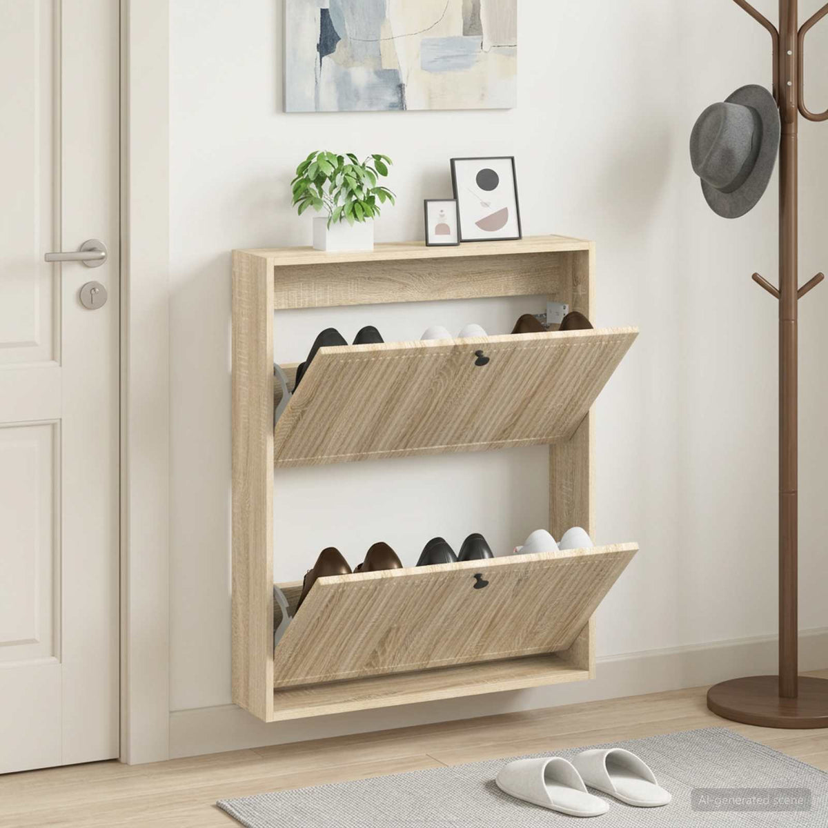Nástěnná Skříň Na Boty Ede 71 X 17 X 86 Cm Kompozitní Dřevo