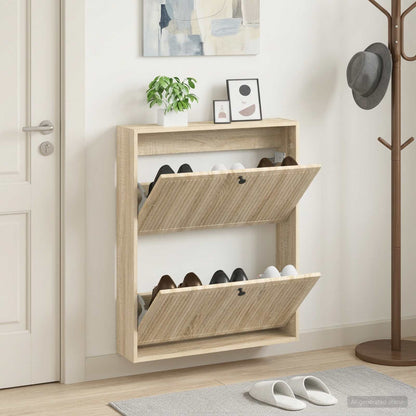 Nástěnná Skříň Na Boty Ede 71 X 17 X 86 Cm Kompozitní Dřevo