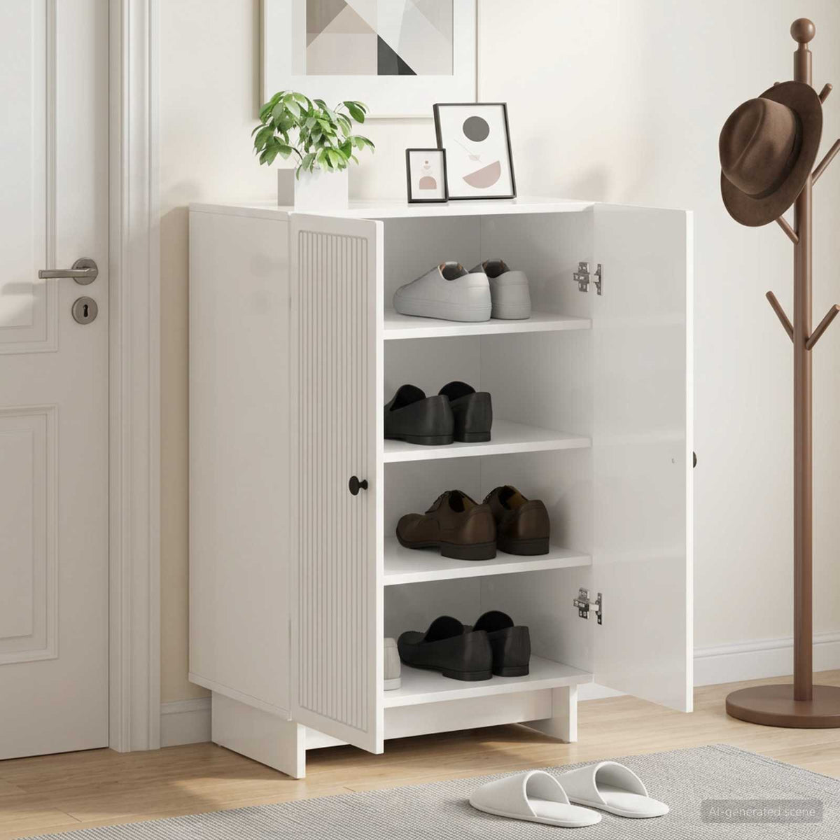 Skříň Na Obuv Ede 59,5 X 39,5 X 90 Cm Kompozitní Dřevo
