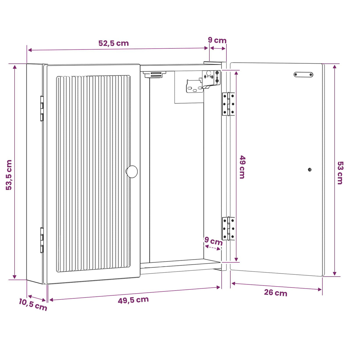 Skříň Na Terče Ede 52,5 X 10,5 X 53,5 Cm Kompozitní Dřevo