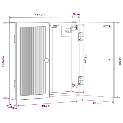 Skříň Na Terče Ede 52,5 X 10,5 X 53,5 Cm Kompozitní Dřevo