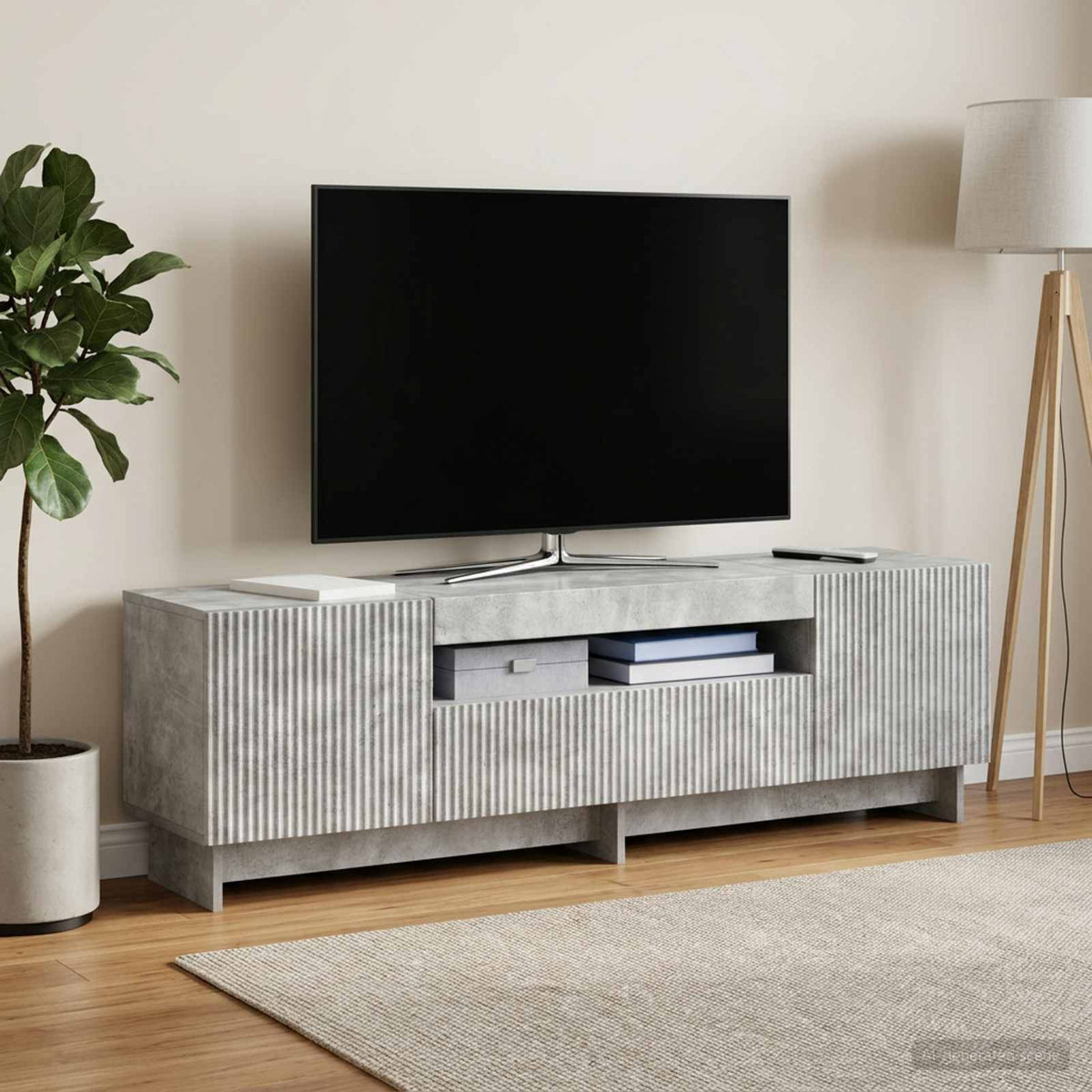 Led Tv Skříň Ede 153 X 35 X 43 Cm Kompozitní Dřevo