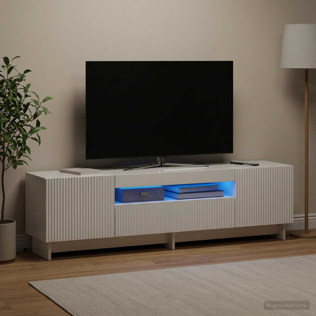 Led Tv Skříň Ede 153 X 35 X 43 Cm Kompozitní Dřevo