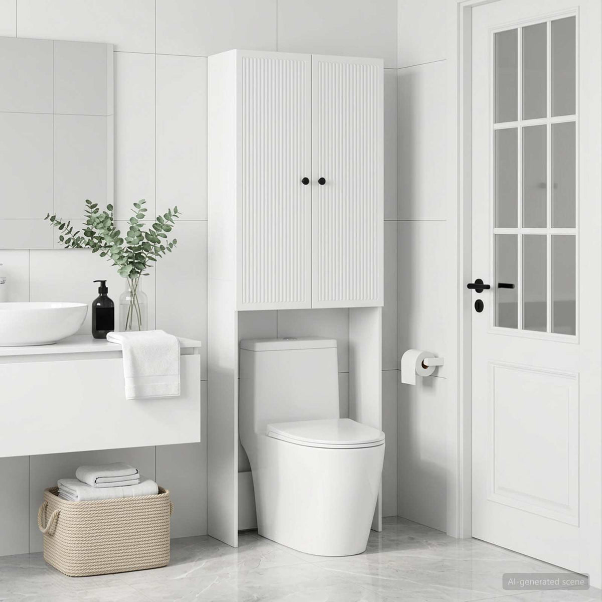 Toaletní Skříňka Ede 66 X 25,5 X 190 Cm Kompozitní Dřevo