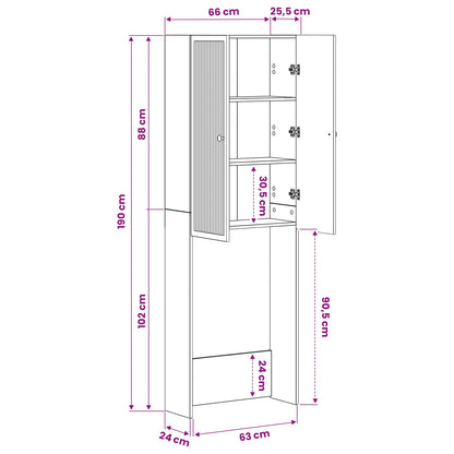Toaletní Skříňka Ede 66 X 25,5 X 190 Cm Kompozitní Dřevo