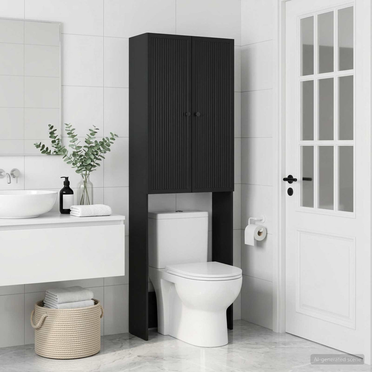 Toaletní Skříňka Ede 66 X 25,5 X 190 Cm Kompozitní Dřevo