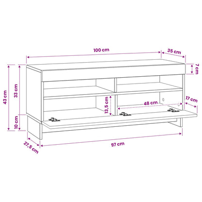 Led Tv Skříň Ede 100 X 35 X 43 Cm Kompozitní Dřevo