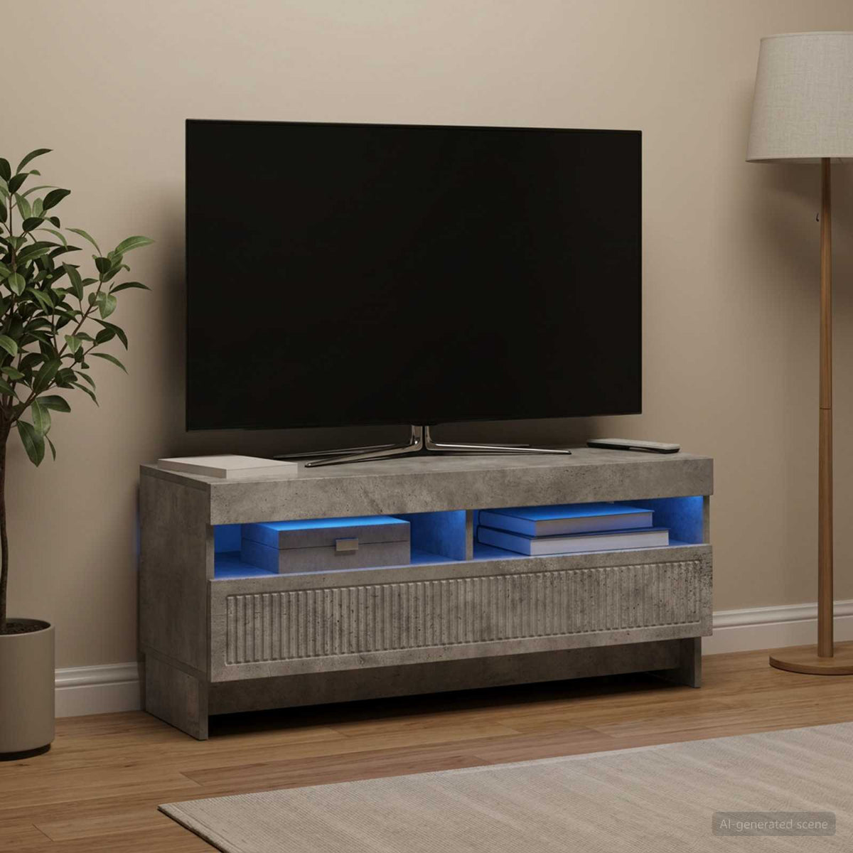 Led Tv Skříň Ede 100 X 35 X 43 Cm Kompozitní Dřevo