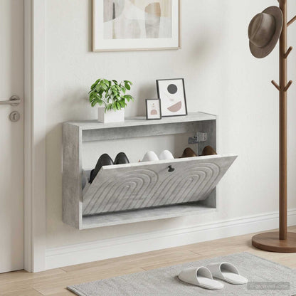 Nástěnná Skříň Na Boty Alkmaar 71 X 17 X 43 Cm Kompozitní Dřevo