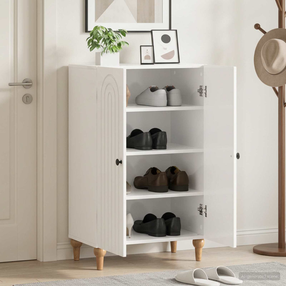 Skříň Na Obuv Alkmaar 59,5 X 39,5 X 90 Cm Kompozitní Dřevo