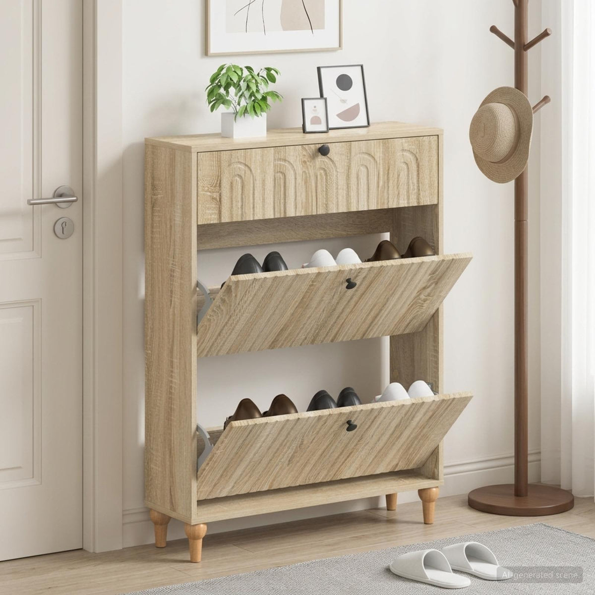 Skříň Na Obuv Alkmaar 78 X 24 X 103 Cm Kompozitní Dřevo