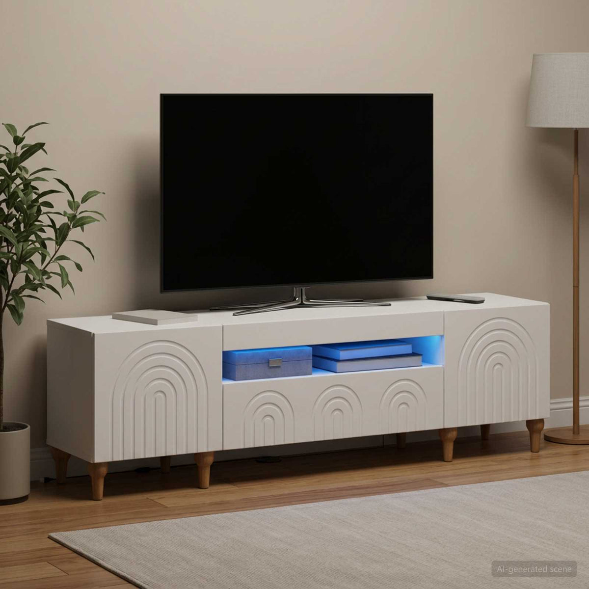 Led Tv Skříň Alkmaar 153 X 35 X 43 Cm Kompozitní Dřevo