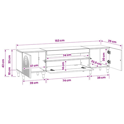 Led Tv Skříň Alkmaar 153 X 35 X 43 Cm Kompozitní Dřevo