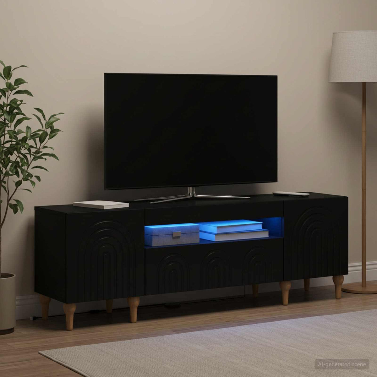 Led Tv Skříň Alkmaar 153 X 35 X 43 Cm Kompozitní Dřevo