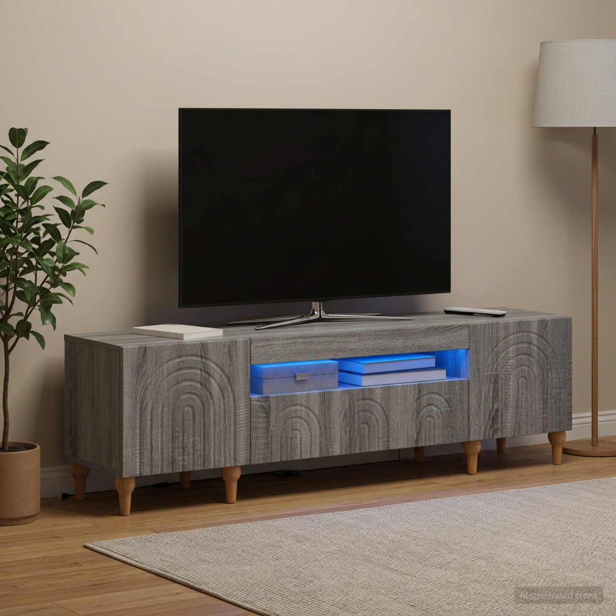 Led Tv Skříň Alkmaar 153 X 35 X 43 Cm Kompozitní Dřevo