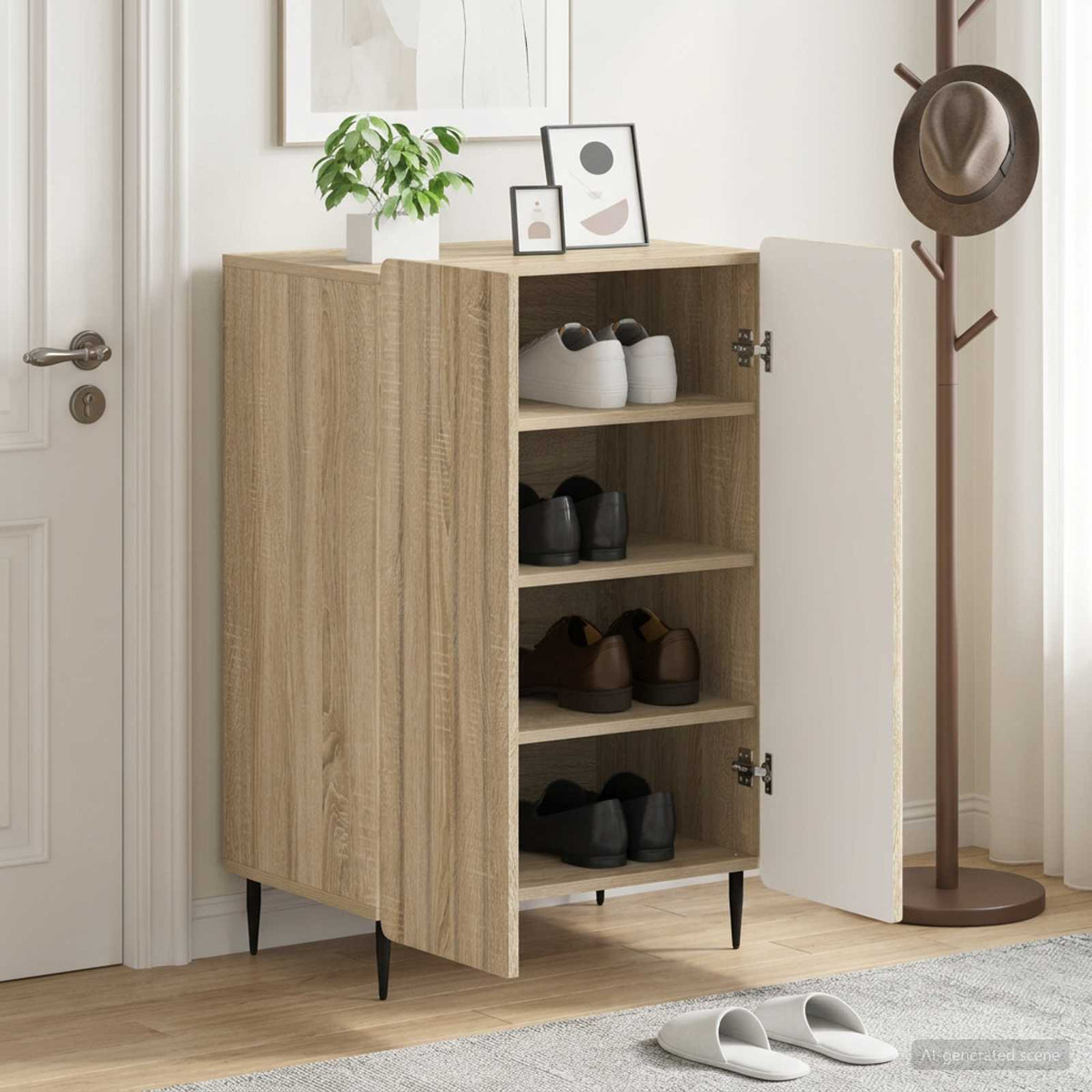 Skříň Na Obuv Zwolle 59,5 X 39,5 X 91,5 Cm Kompozitní Dřevo