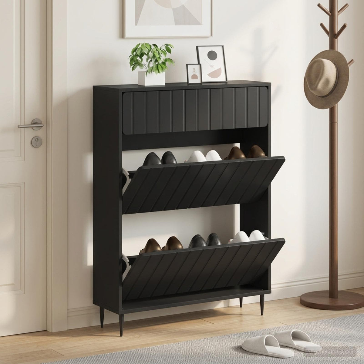 Skříň Na Obuv Zwolle 78 X 24 X 103 Cm Kompozitní Dřevo