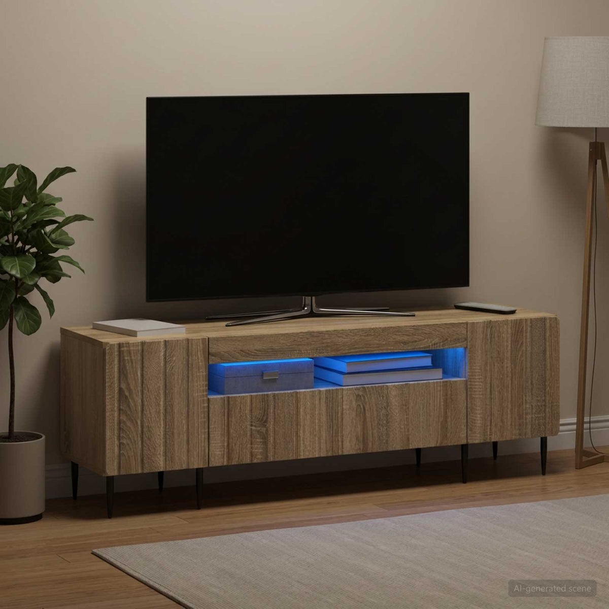 Led Tv Skříň Zwolle 153 X 35 X 43 Cm Kompozitní Dřevo