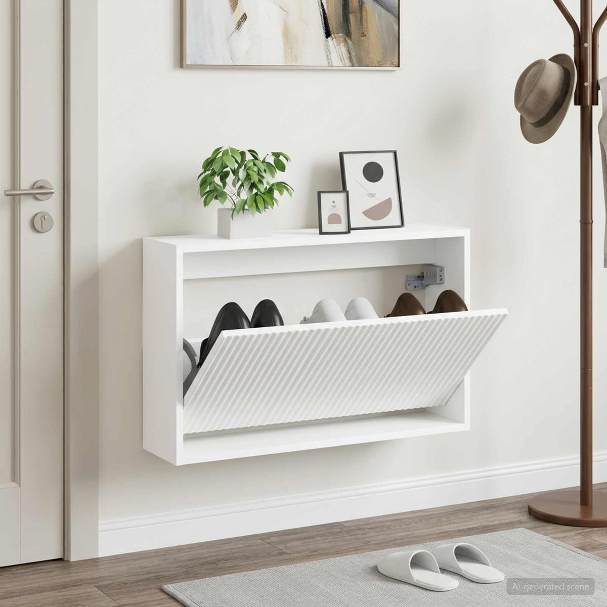 Nástěnná Skříň Na Boty Arnhem 71 X 17 X 43 Cm Kompozitní Dřevo
