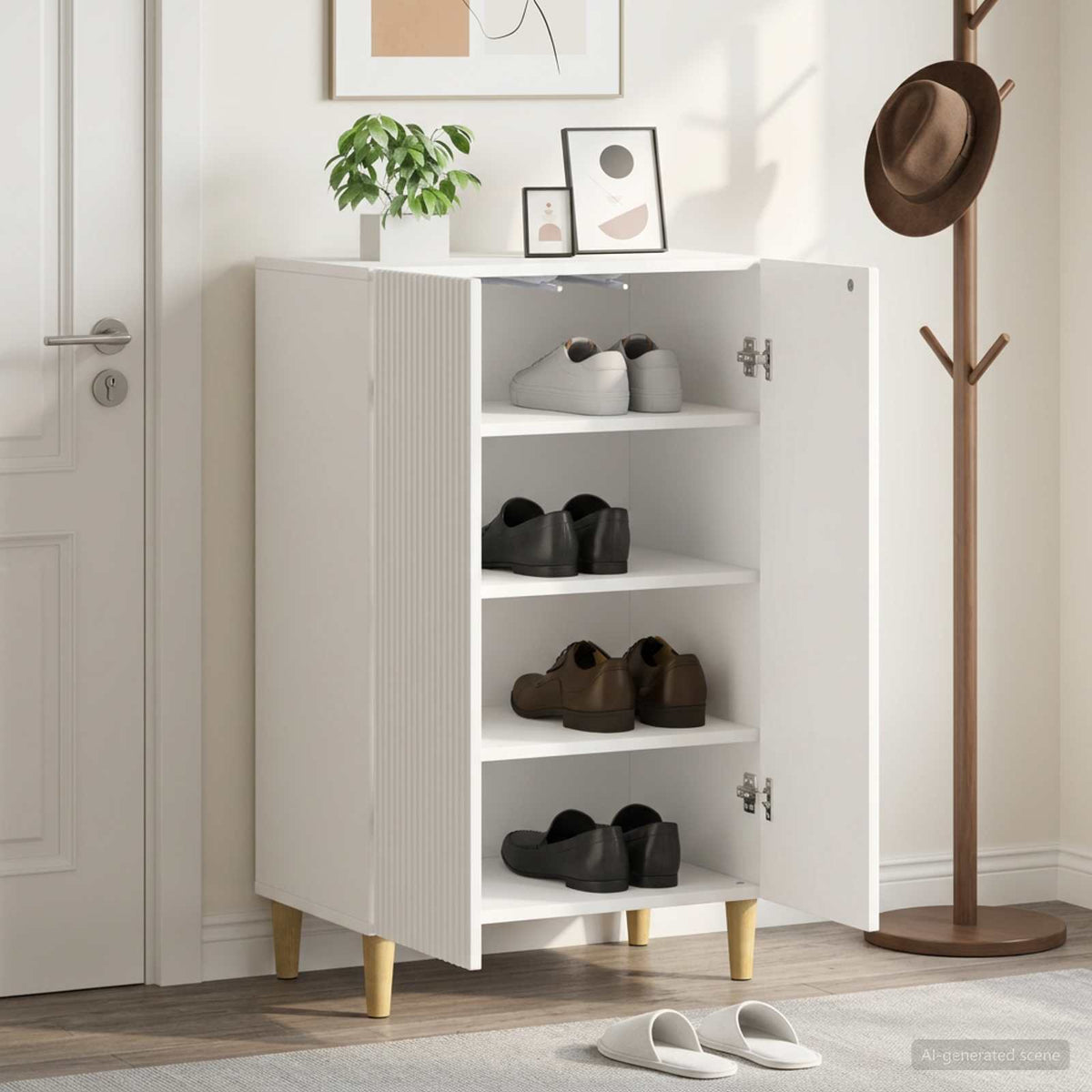 Skříň Na Obuv Arnhem 59,5 X 39,5 X 90 Cm Kompozitní Dřevo