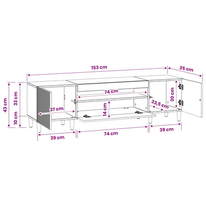 Led Tv Skříň Arnhem 153 X 35 X 43 Cm Kompozitní Dřevo
