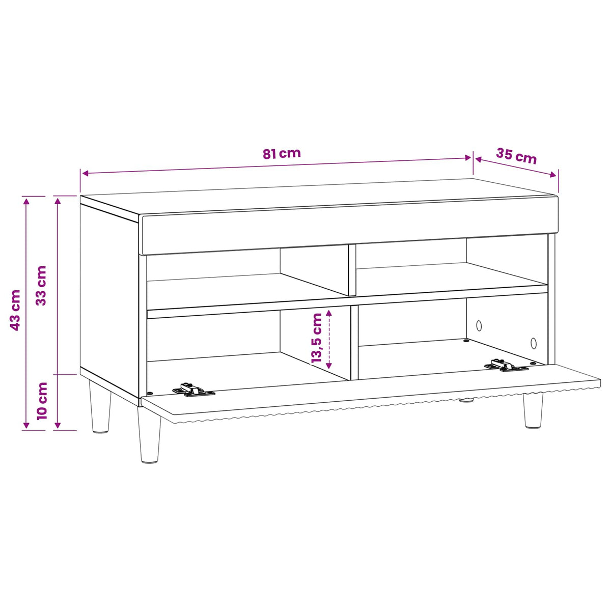 Led Tv Skříň Arnhem 81 X 35 X 43 Cm Kompozitní Dřevo