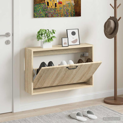 Nástěnná Skříň Na Boty Haarlem 71 X 17 X 43 Cm Kompozitní Dřevo
