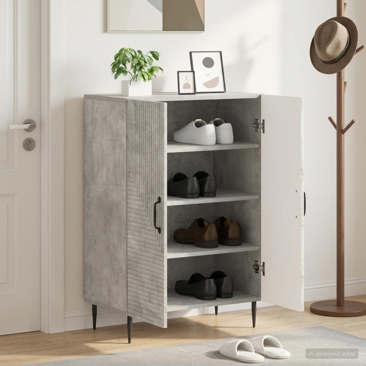 Skříň Na Obuv Haarlem 59,5 X 39,5 X 89,5 Cm Kompozitní Dřevo