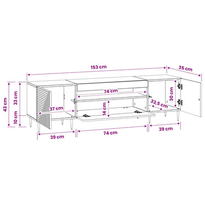 Led Tv Skříň Haarlem 153 X 35 X 43 Cm Kompozitní Dřevo