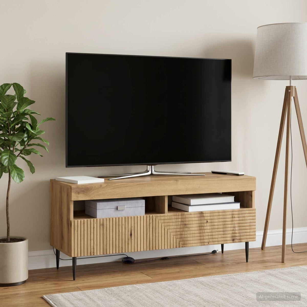 Led Tv Skříň Haarlem 100 X 35 X 43 Cm Kompozitní Dřevo