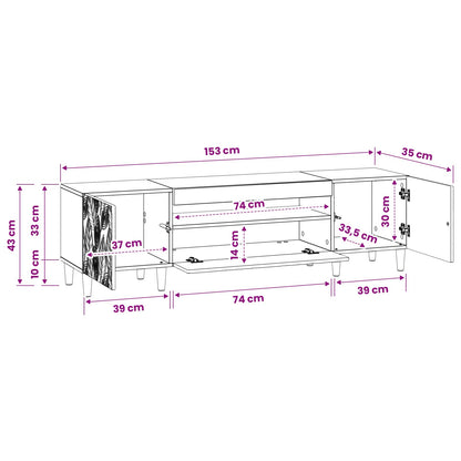 Led Tv Skříň Delft 153 X 35 X 43 Cm Kompozitní Dřevo