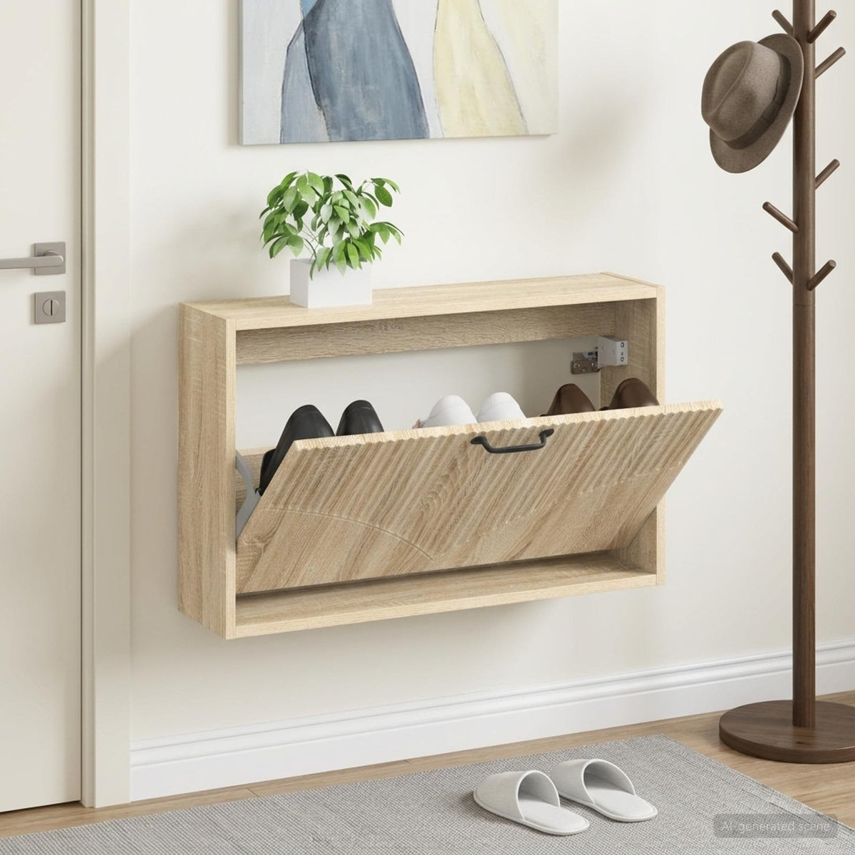 Nástěnná Skříň Na Boty Hoorn 71 X 17 X 43 Cm Kompozitní Dřevo