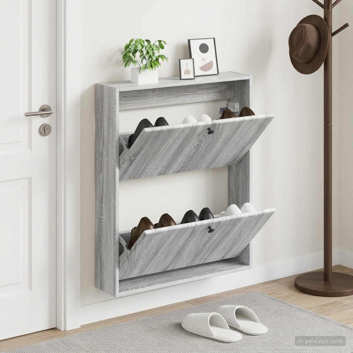 Nástěnná Skříň Na Boty Breda 71 X 17 X 86 Cm Kompozitní Dřevo