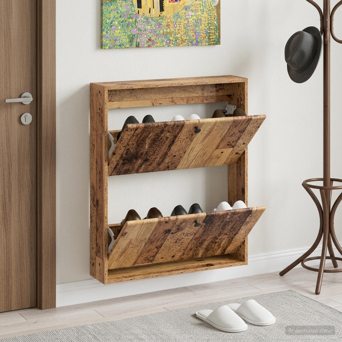 Nástěnná Skříň Na Boty Breda 71 X 17 X 86 Cm Kompozitní Dřevo