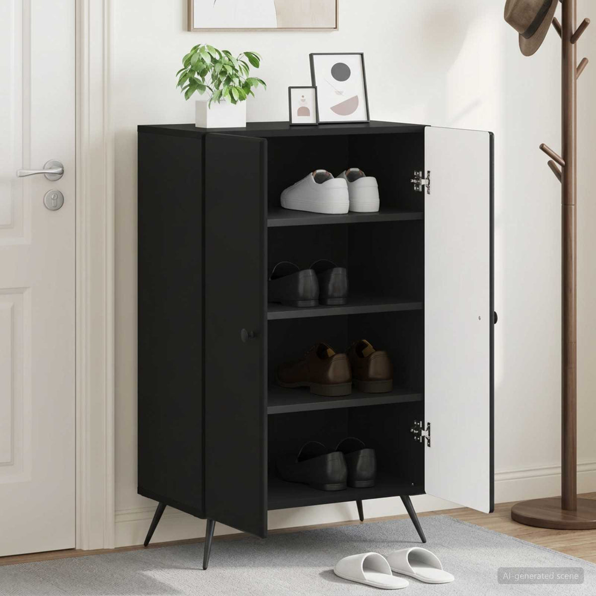 Skříň Na Obuv Breda 59,5 X 39,5 X 90 Cm Kompozitní Dřevo