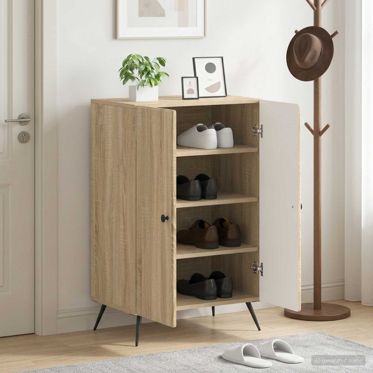 Skříň Na Obuv Breda 59,5 X 39,5 X 90 Cm Kompozitní Dřevo