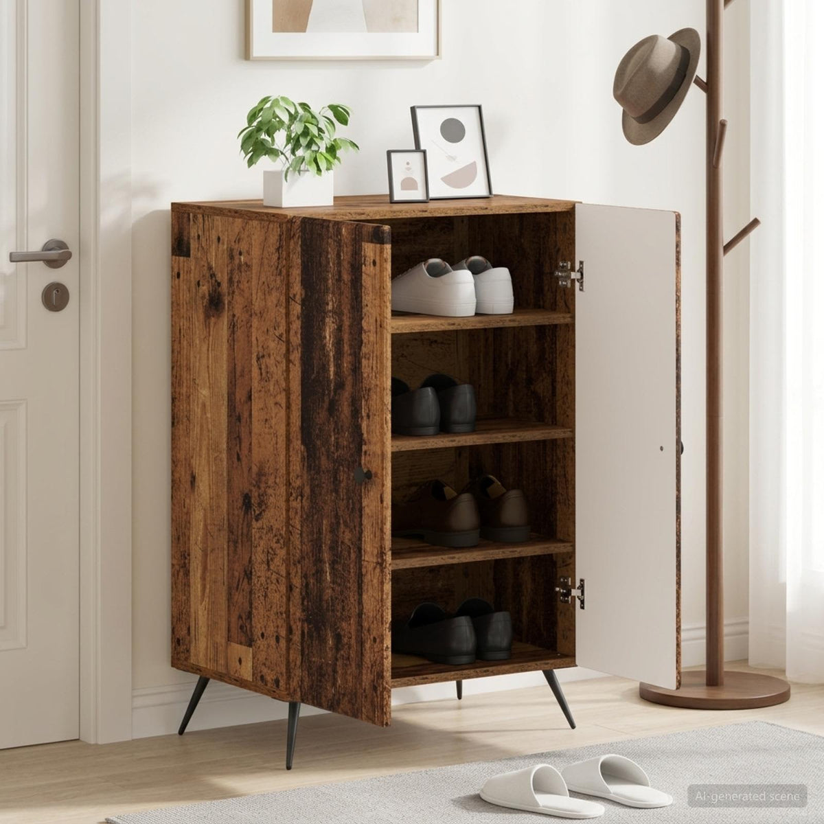 Skříň Na Obuv Breda 59,5 X 39,5 X 90 Cm Kompozitní Dřevo