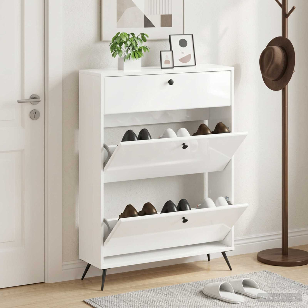 Skříň Na Obuv Breda 78 X 24 X 103 Cm Kompozitní Dřevo