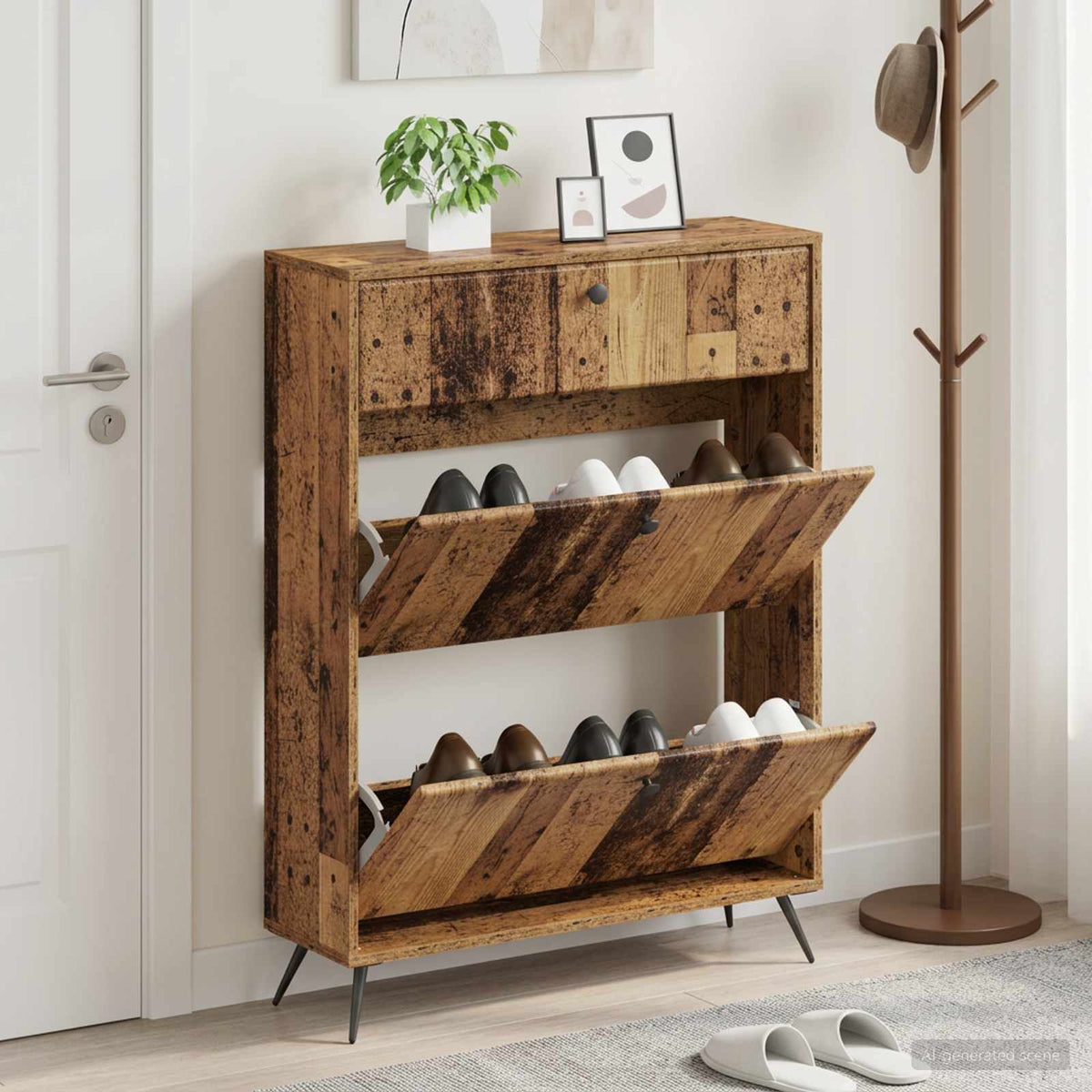 Skříň Na Obuv Breda 78 X 24 X 103 Cm Kompozitní Dřevo