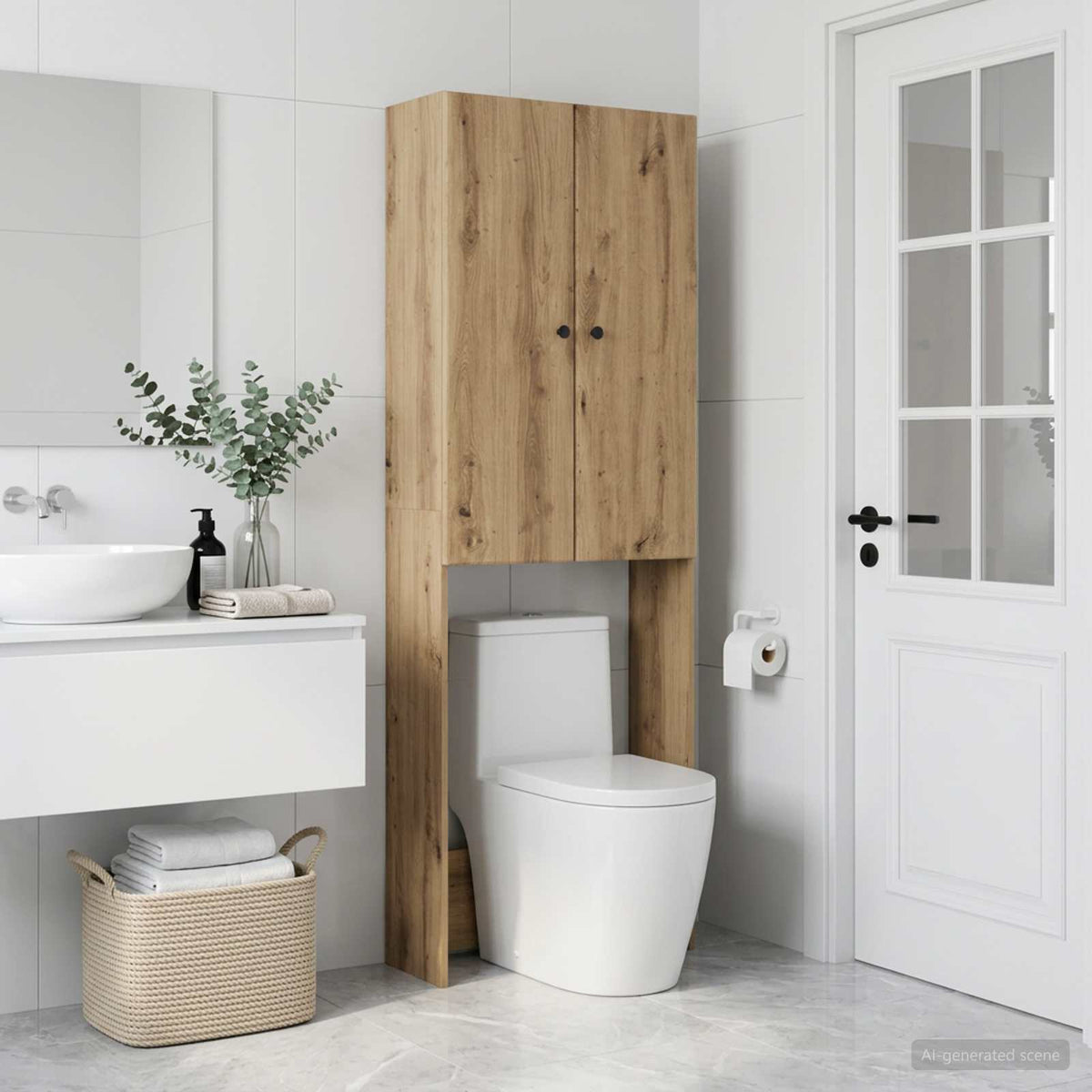 Toaletní Skříňka Breda 66 X 25,5 X 190 Cm Kompozitní Dřevo