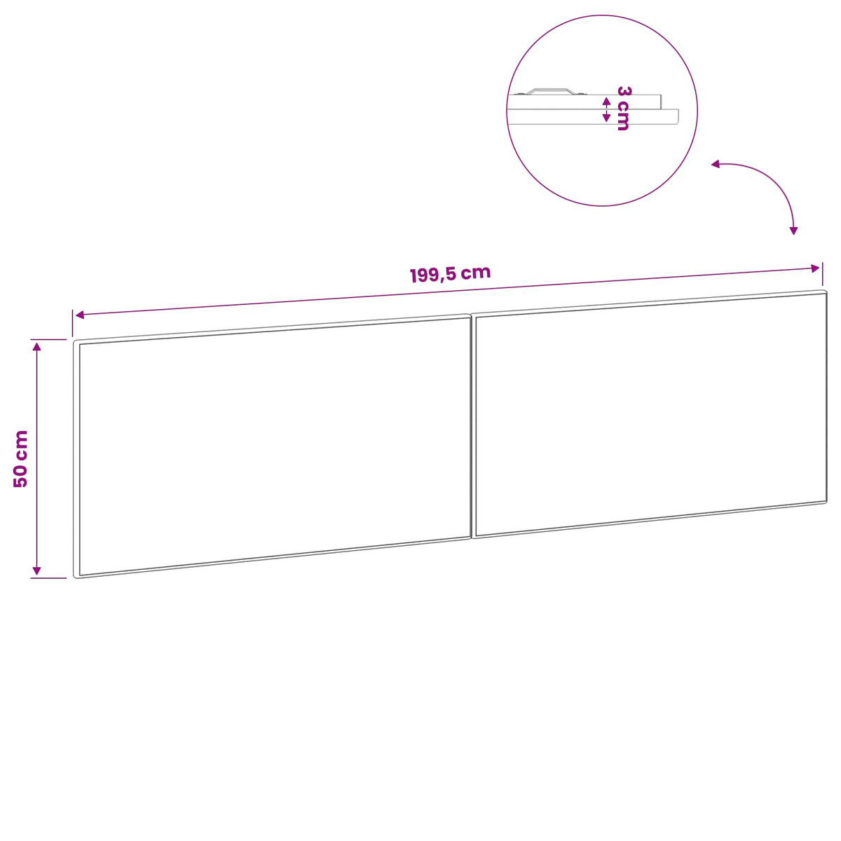 Nástěnná Hlava Postele Breda Kompozitní Dřevo