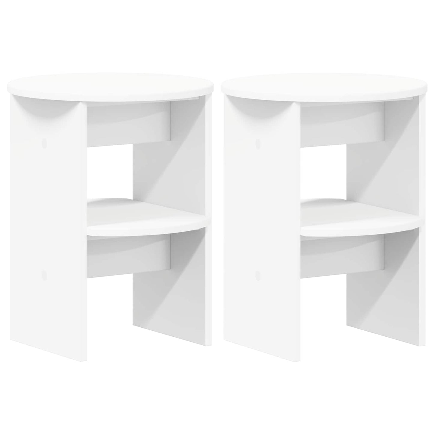 Boční Skříňka 2 Pcs Bílý Ø40 X 50 Cm Dřevěný Materiál