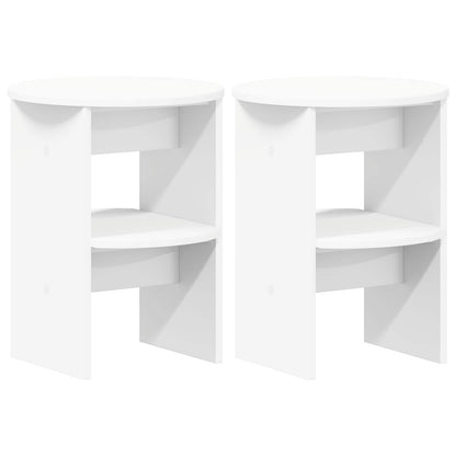 Boční Skříňka 2 Pcs Bílý Ø40 X 50 Cm Dřevěný Materiál