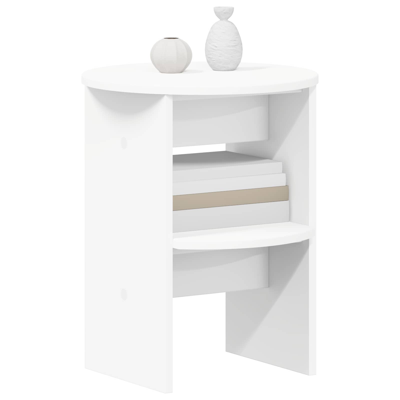 Boční Skříňka 2 Pcs Bílý Ø40 X 50 Cm Dřevěný Materiál