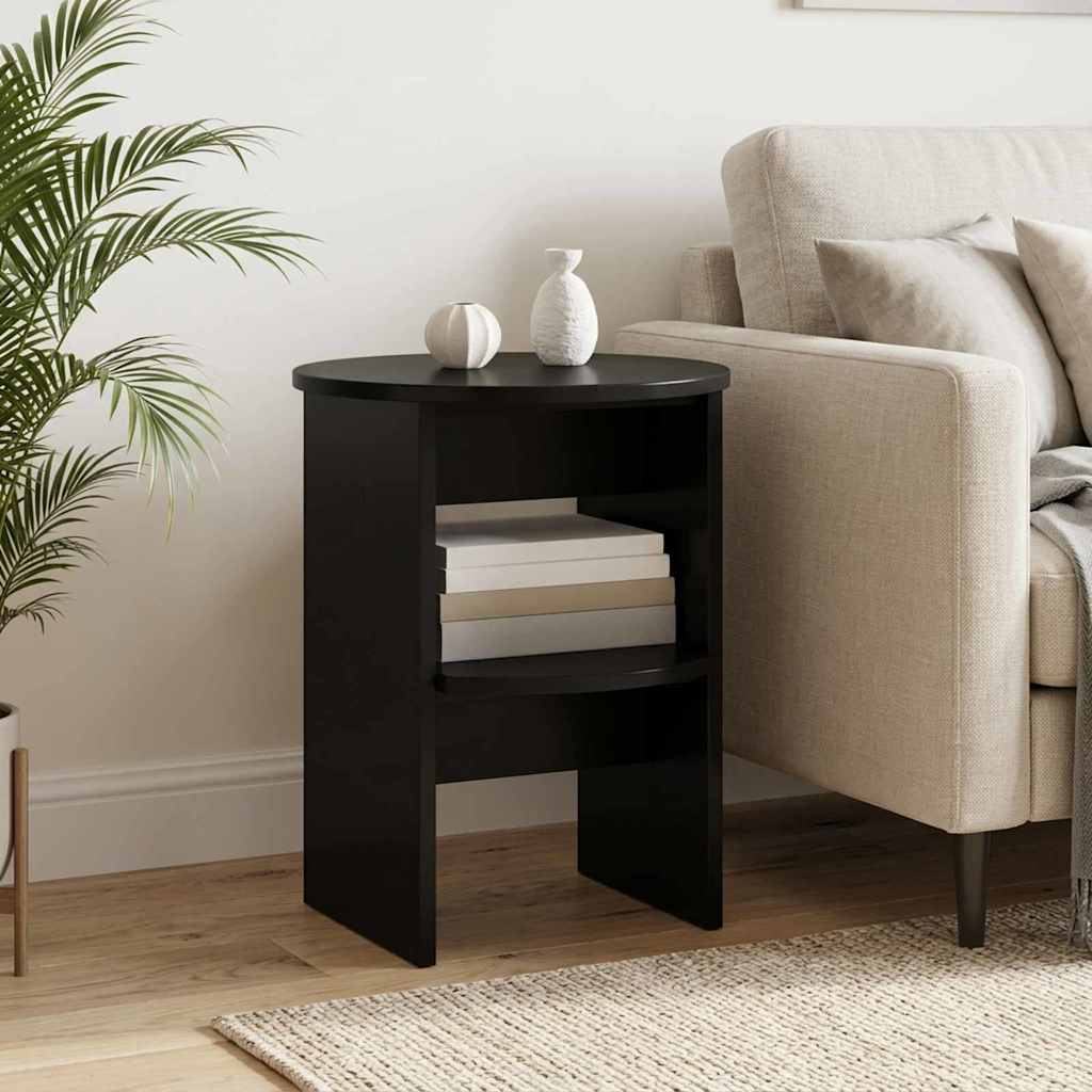 Boční Skříňka 2 Pcs Černý Ø40 X 50 Cm Dřevěný Materiál