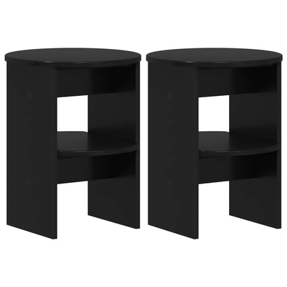 Boční Skříňka 2 Pcs Černý Ø40 X 50 Cm Dřevěný Materiál