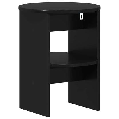 Boční Skříňka 2 Pcs Černý Ø40 X 50 Cm Dřevěný Materiál