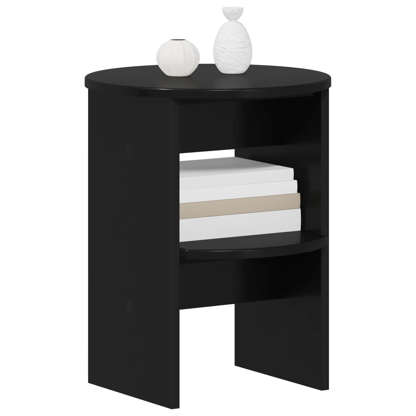 Boční Skříňka 2 Pcs Černý Ø40 X 50 Cm Dřevěný Materiál