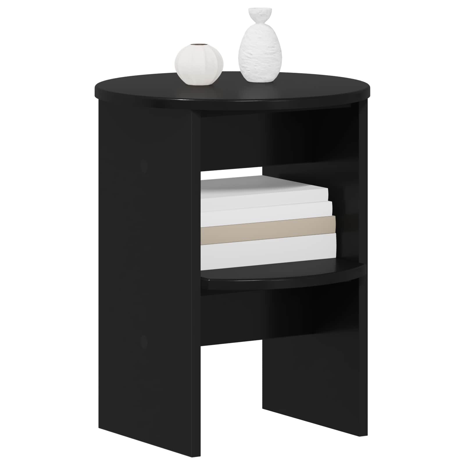 Boční Skříňka 2 Pcs Černý Ø40 X 50 Cm Dřevěný Materiál