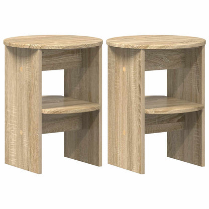 Boční Skříňka 2 Pcs Sonoma Dub Ø40 X 50 Cm Dřevěný Materiál